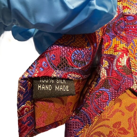 Robert Lewis Paisley Silk Tie – Vintage Elegance with Ornate Detailing - Picture 3 of 6